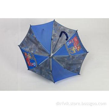 Blue Kids Parasol Umbrellas Custom Stick With Plastic Handl